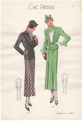 chic parisien fashion illustration 1934